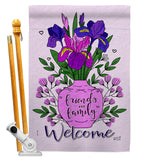 Welcome Irises - Sweet Home Inspirational Vertical Impressions Decorative Flags HG137494 Made In USA