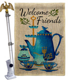 Friends & Tea - Sweet Home Inspirational Vertical Impressions Decorative Flags HG137516 Made In USA