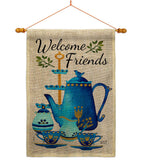 Friends & Tea - Sweet Home Inspirational Vertical Impressions Decorative Flags HG137516 Made In USA