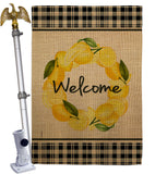 Lemon Wreath - Sweet Home Inspirational Vertical Impressions Decorative Flags HG170025 Made In USA