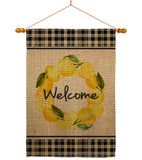 Lemon Wreath - Sweet Home Inspirational Vertical Impressions Decorative Flags HG170025 Made In USA