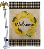 Lemon Wreath - Sweet Home Inspirational Vertical Impressions Decorative Flags HG170025 Made In USA