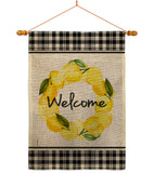 Lemon Wreath - Sweet Home Inspirational Vertical Impressions Decorative Flags HG170025 Made In USA