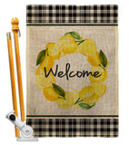 Lemon Wreath - Sweet Home Inspirational Vertical Impressions Decorative Flags HG170025 Made In USA