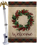 Berries Wreath - Sweet Home Inspirational Vertical Impressions Decorative Flags HG170026 Made In USA
