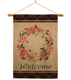 Welcome Wreath - Sweet Home Inspirational Vertical Impressions Decorative Flags HG170028 Made In USA