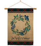 Butterflies Wreath - Sweet Home Inspirational Vertical Impressions Decorative Flags HG170029 Made In USA
