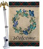 Butterflies Wreath - Sweet Home Inspirational Vertical Impressions Decorative Flags HG170029 Made In USA