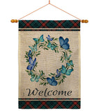 Butterflies Wreath - Sweet Home Inspirational Vertical Impressions Decorative Flags HG170029 Made In USA