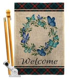 Butterflies Wreath - Sweet Home Inspirational Vertical Impressions Decorative Flags HG170029 Made In USA