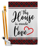 Made of Love - Sweet Home Inspirational Vertical Impressions Decorative Flags HG192237 Made In USA
