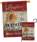 Welcome Laughter is the Best Medicine - Sweet Home Inspirational Vertical Impressions Decorative Flags HG100057 Made In USA