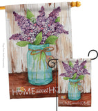 Welcome Lilacs Home Sweet Home Jar - Sweet Home Inspirational Vertical Impressions Decorative Flags HG100065 Made In USA