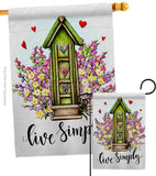 Live Simple - Sweet Home Inspirational Vertical Impressions Decorative Flags HG100082 Made In USA