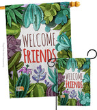 Welcome Friends - Sweet Home Inspirational Vertical Impressions Decorative Flags HG137115 Made In USA