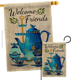 Friends & Tea - Sweet Home Inspirational Vertical Impressions Decorative Flags HG137516 Made In USA