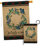 Butterflies Wreath - Sweet Home Inspirational Vertical Impressions Decorative Flags HG170029 Made In USA