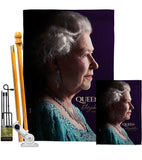 Queen Elizabeth II - Sympathy Inspirational Horizontal Impressions Decorative Flags HG180310 Made In USA