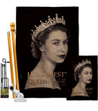 Her Majesty Queen - Sympathy Inspirational Horizontal Impressions Decorative Flags HG180311 Made In USA