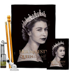 Her Majesty Queen - Sympathy Inspirational Horizontal Impressions Decorative Flags HG180311 Made In USA