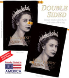 Her Majesty Queen - Sympathy Inspirational Horizontal Impressions Decorative Flags HG180311 Made In USA