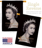 Her Majesty Queen - Sympathy Inspirational Horizontal Impressions Decorative Flags HG180311 Made In USA