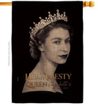 Her Majesty Queen - Sympathy Inspirational Horizontal Impressions Decorative Flags HG180311 Made In USA