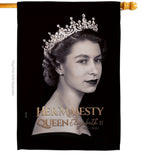 Her Majesty Queen - Sympathy Inspirational Horizontal Impressions Decorative Flags HG180311 Made In USA