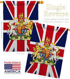 Coat Of Arms Of United Kingdom - Expression Inspirational Vertical Impressions Decorative Flags HG180324 Made In USA