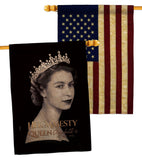 Her Majesty Queen - Sympathy Inspirational Horizontal Impressions Decorative Flags HG180311 Made In USA