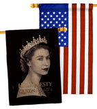 Her Majesty Queen - Sympathy Inspirational Horizontal Impressions Decorative Flags HG180311 Made In USA