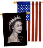 Her Majesty Queen - Sympathy Inspirational Horizontal Impressions Decorative Flags HG180311 Made In USA