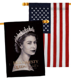 Her Majesty Queen - Sympathy Inspirational Horizontal Impressions Decorative Flags HG180311 Made In USA