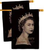 Her Majesty Queen - Sympathy Inspirational Horizontal Impressions Decorative Flags HG180311 Made In USA