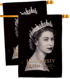 Her Majesty Queen - Sympathy Inspirational Horizontal Impressions Decorative Flags HG180311 Made In USA