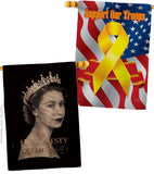 Her Majesty Queen - Sympathy Inspirational Horizontal Impressions Decorative Flags HG180311 Made In USA