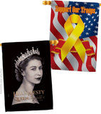 Her Majesty Queen - Sympathy Inspirational Horizontal Impressions Decorative Flags HG180311 Made In USA