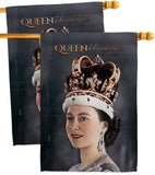 Queen Elizabeth II - Expression Inspirational Vertical Impressions Decorative Flags HG180315 Made In USA