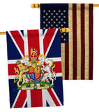 Coat Of Arms Of United Kingdom - Expression Inspirational Vertical Impressions Decorative Flags HG180324 Made In USA