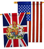 Coat Of Arms Of United Kingdom - Expression Inspirational Vertical Impressions Decorative Flags HG180324 Made In USA