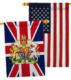 Coat Of Arms Of United Kingdom - Expression Inspirational Vertical Impressions Decorative Flags HG180324 Made In USA