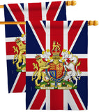 Coat Of Arms Of United Kingdom - Expression Inspirational Vertical Impressions Decorative Flags HG180324 Made In USA