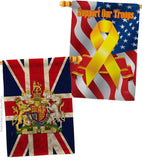 Coat Of Arms Of United Kingdom - Expression Inspirational Vertical Impressions Decorative Flags HG180324 Made In USA