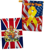 Coat Of Arms Of United Kingdom - Expression Inspirational Vertical Impressions Decorative Flags HG180324 Made In USA