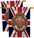 Her Majesty QE II - Expression Inspirational Vertical Impressions Decorative Flags HG180340 Made In USA