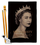 Her Majesty Queen - Sympathy Inspirational Horizontal Impressions Decorative Flags HG180311 Made In USA