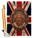 Her Majesty QE II - Expression Inspirational Vertical Impressions Decorative Flags HG180340 Made In USA