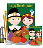 Thanksgiving - Thanksgiving Fall Vertical Applique Decorative Flags HG113033 Imported