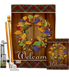 Fall Wreath - Thanksgiving Fall Vertical Impressions Decorative Flags HG113036 Imported