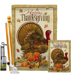 Thanksgiving Turkey - Thanksgiving Fall Vertical Impressions Decorative Flags HG113049 Made In USA